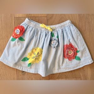 Mini Boden Floral Appliqué Skirt - 4-5Y